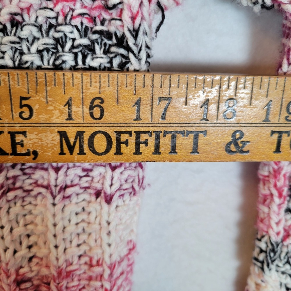 Sparrow Womens Striped Patchwork Knit Turtleneck Sweater Size Small Pink Crochet - Picture 3 of 10